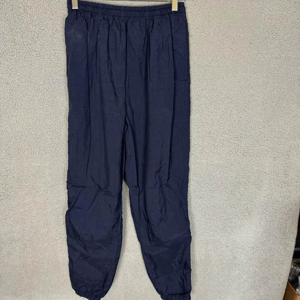 VTG Nike Pants Mens Medium Blue Track‎ Jogger Cuffed Pockets Zip Ankle